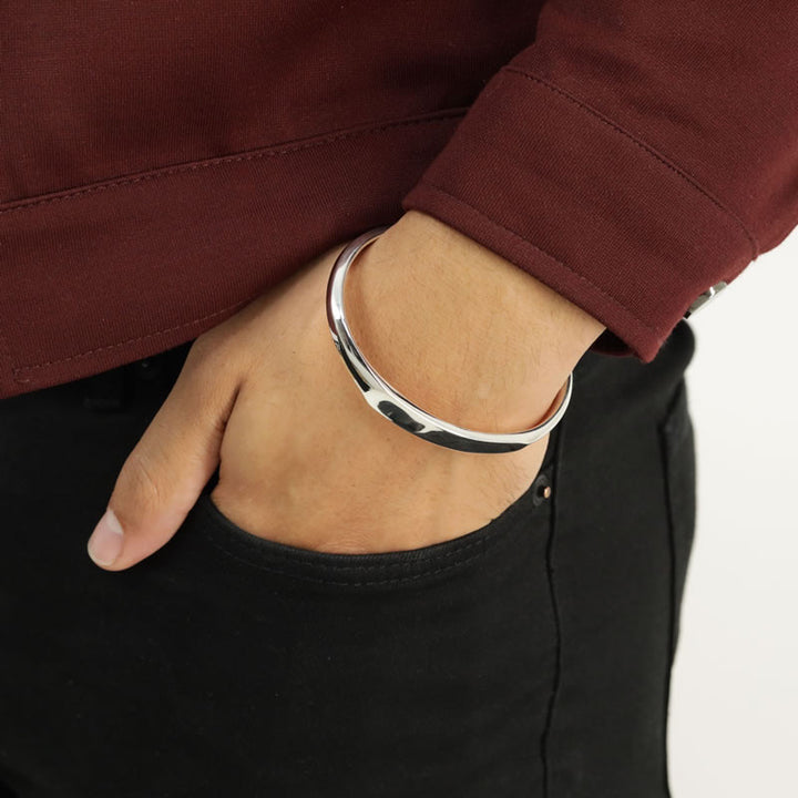 Men's Solid Sterling Silver Personalised ID Bangle