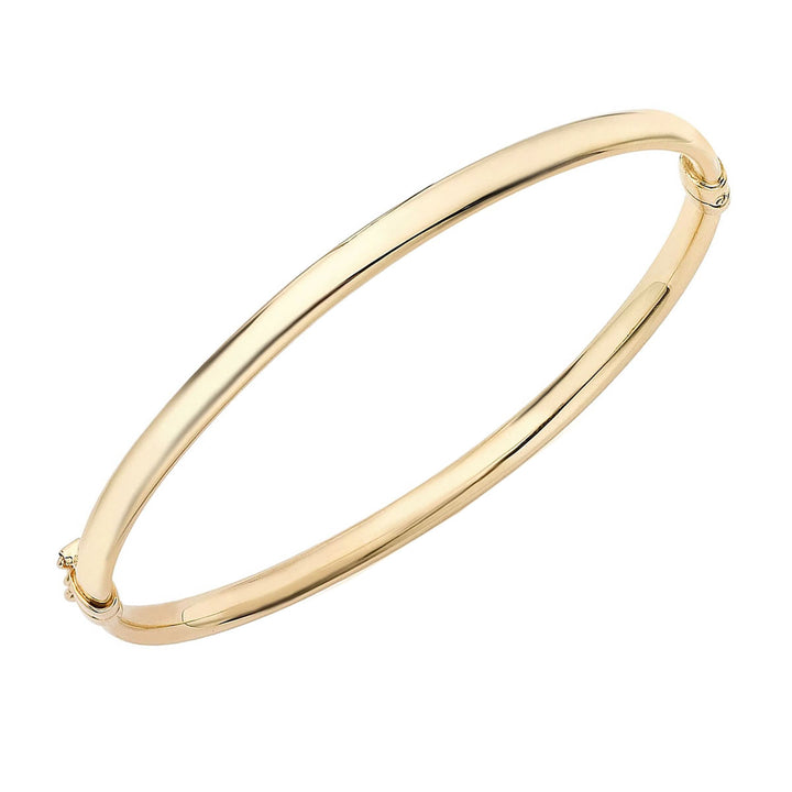 9ct Gold Plain Hinged Bangle