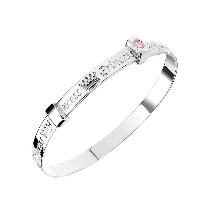 Sterling Silver Princess Baby Bangle