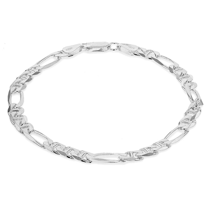 Men's Sterling Silver Figaro Rambo Link Bracelet