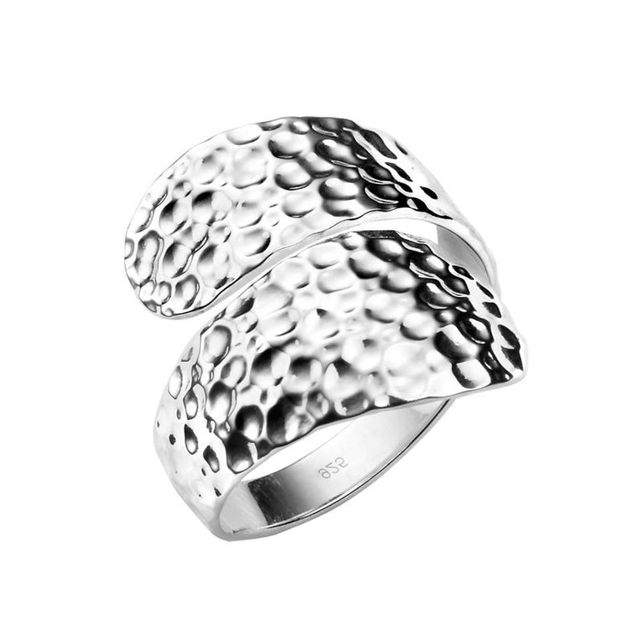 Sterling Silver Hammered Wrap Around Ring