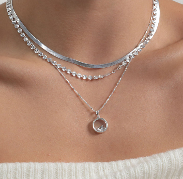 Sterling Silver Floating Treasures Initial Pendant