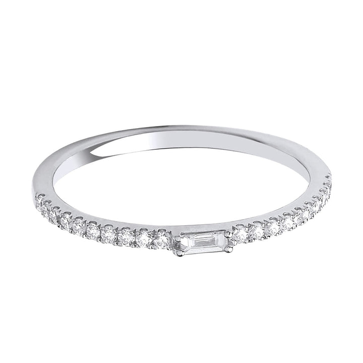 9ct White Gold Baguette Cut Diamond Slim Eternity Ring