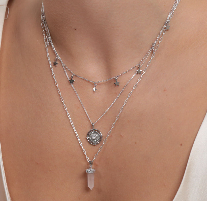 Sterling Silver Star Dangle Necklace