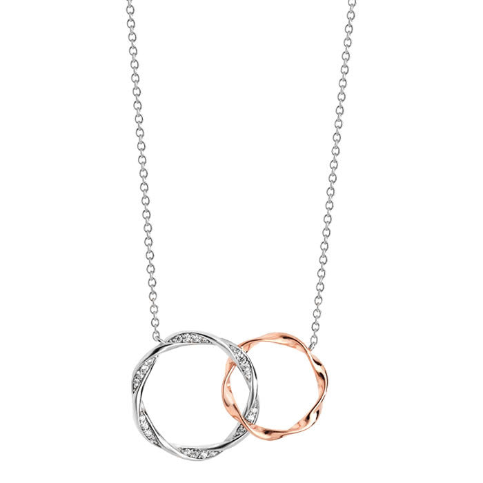 Silver & Rose Gold Duet Circle Necklace