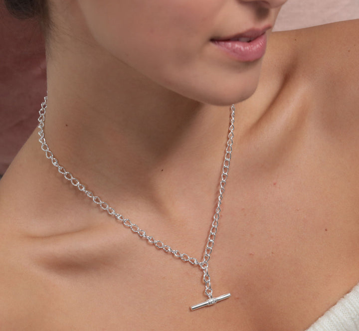 Silver Tbar Chain Necklace
