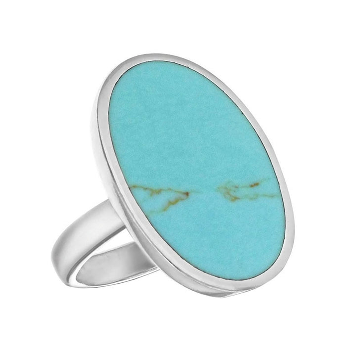 Sterling Silver Large Oval Turquoise Ring