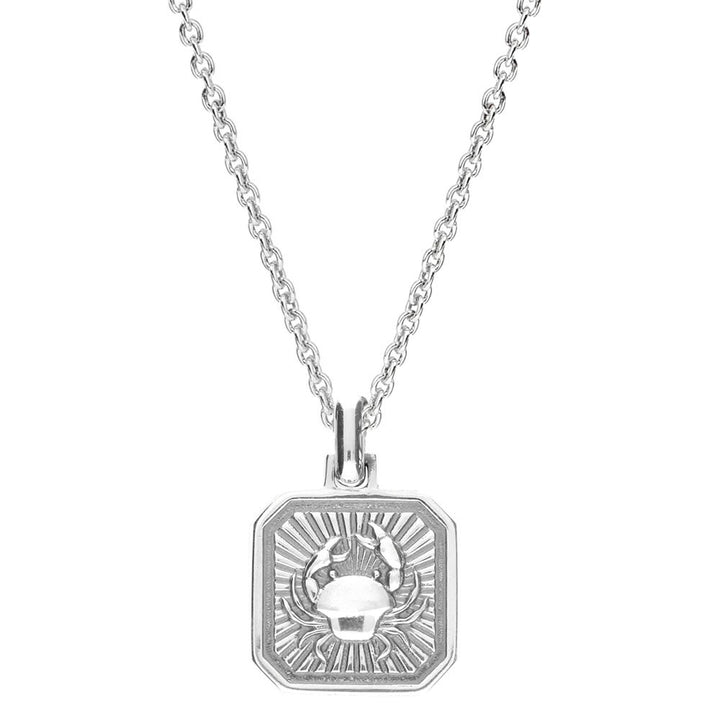 Men's Sterling Silver Cancer Zodiac Pendant
