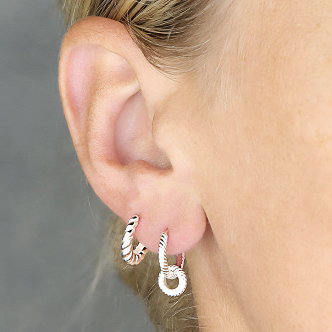 Sterling Silver Creole Twist Earrings