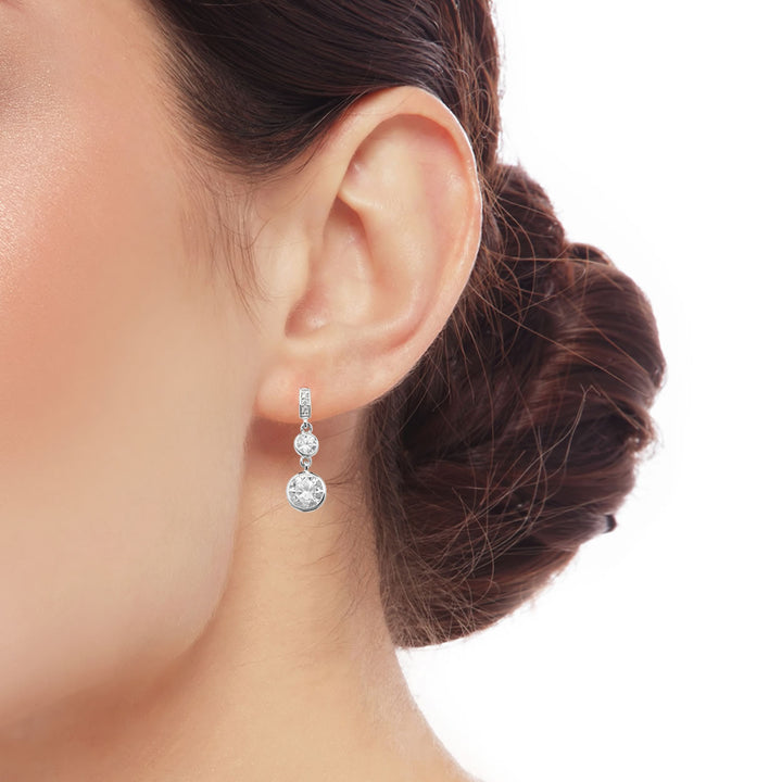 Sterling Silver Cubic Zirconia Drop Earrings