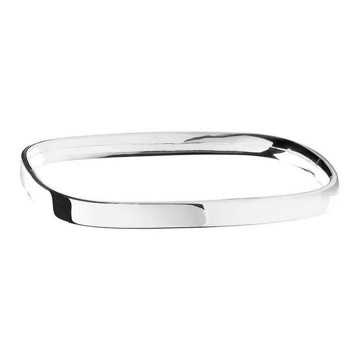 Sterling Silver Solid Rectangular Hinged Bangle