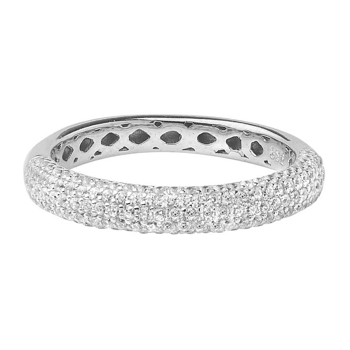 Sterling Silver Pave Cubic Zirconia Eternity Ring