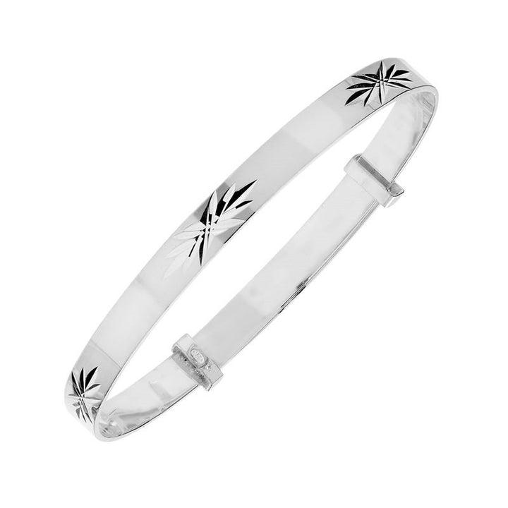 Sterling Silver Diamond Cut Baby Bangle