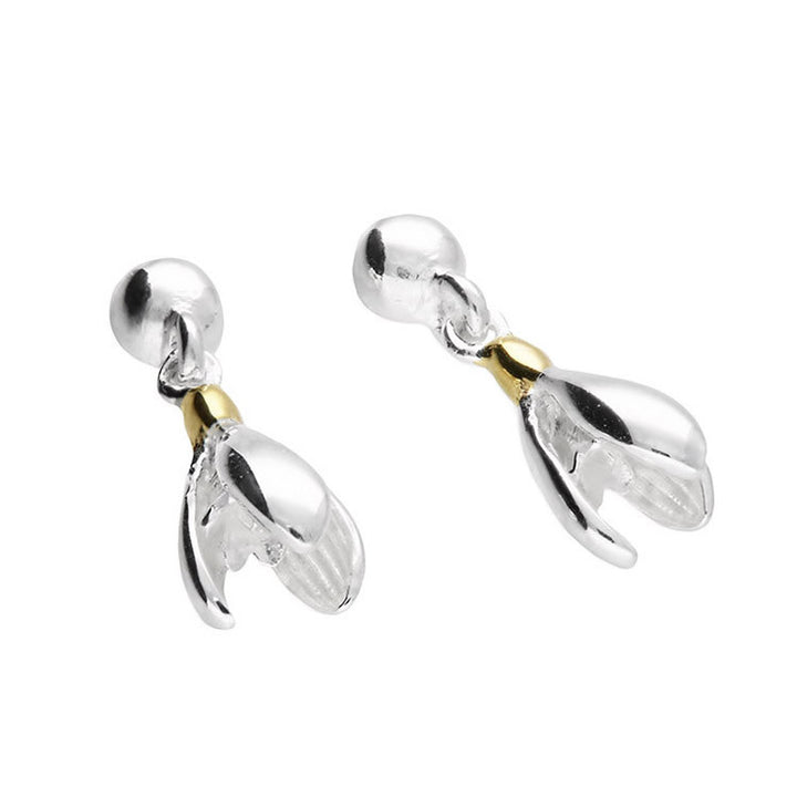 Sterling Silver January Birth Flower Snowdrop Earrings