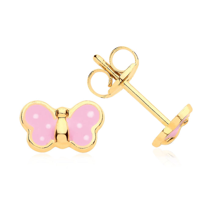 Children's 9ct Gold Butterfly Stud Earrings