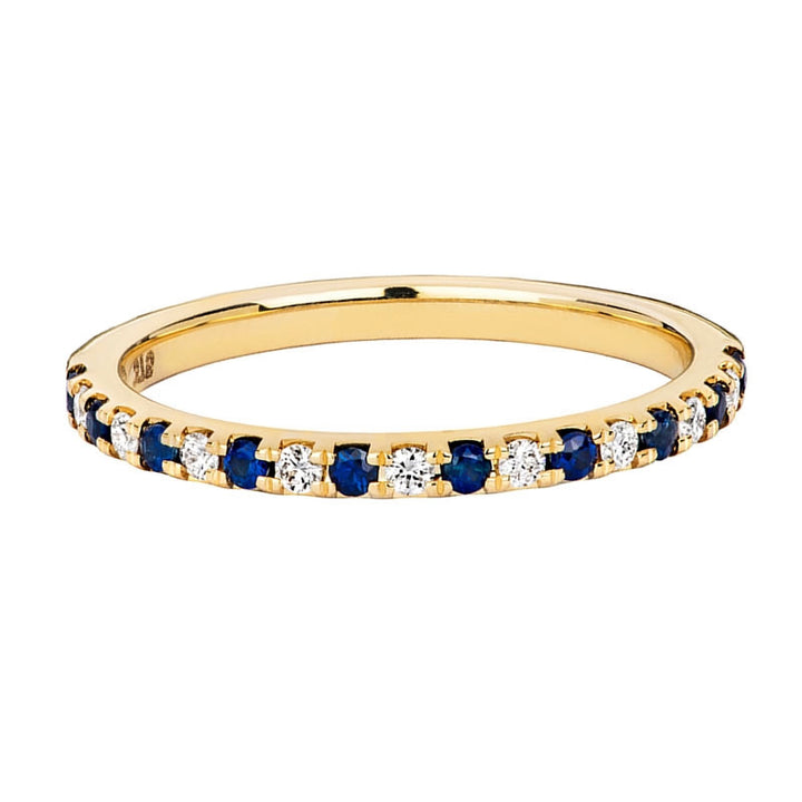 9ct Gold Sapphire & Diamond Slim Eternity Ring