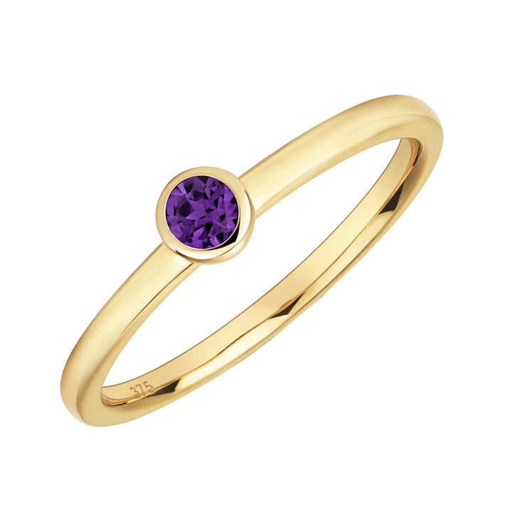9ct Gold Amethyst & Diamond Orbit Stack Ring