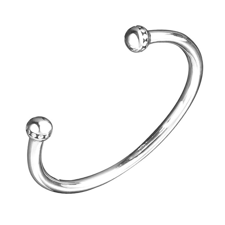 Men's Heavy Solid Silver Torque Bangle