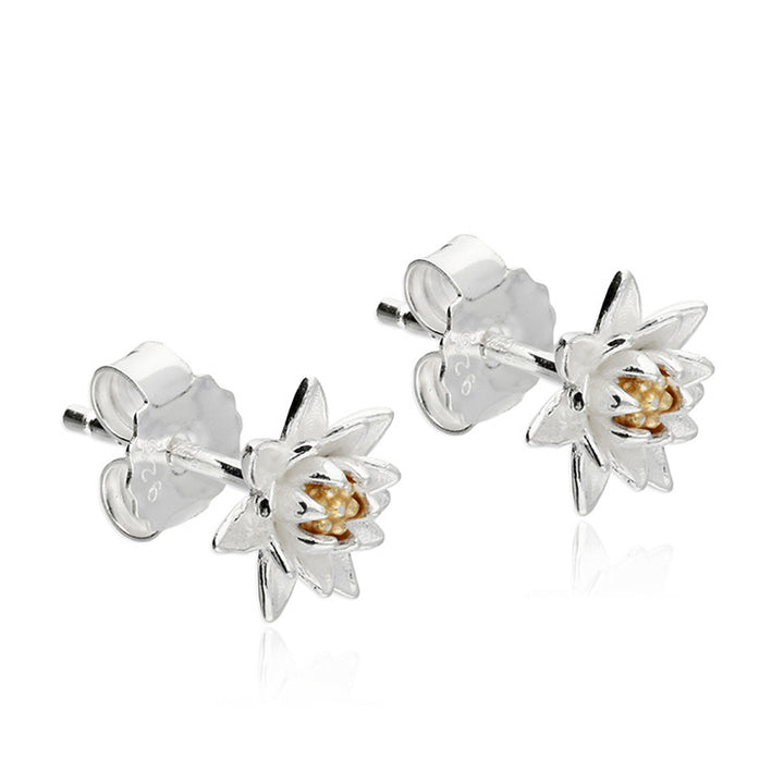 Sterling Silver June Birth Flower Rose Stud Earrings