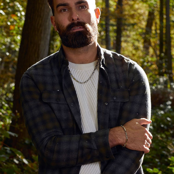 Men's Sterling Silver Platinum Plated Box Link Bracelet