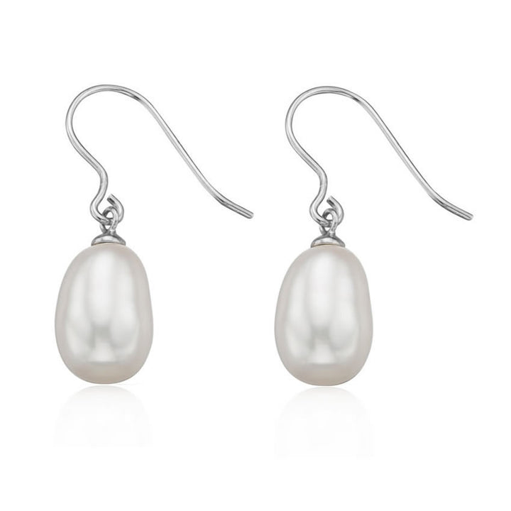 Silver Freshwater Pearl Drop Earrings