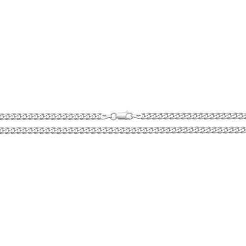 Men's Solid Silver Curb Chain Necklace 3mm