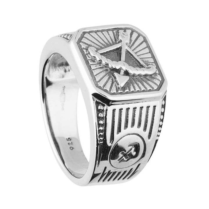 Men's Sterling Silver Sagittarius Signet Ring