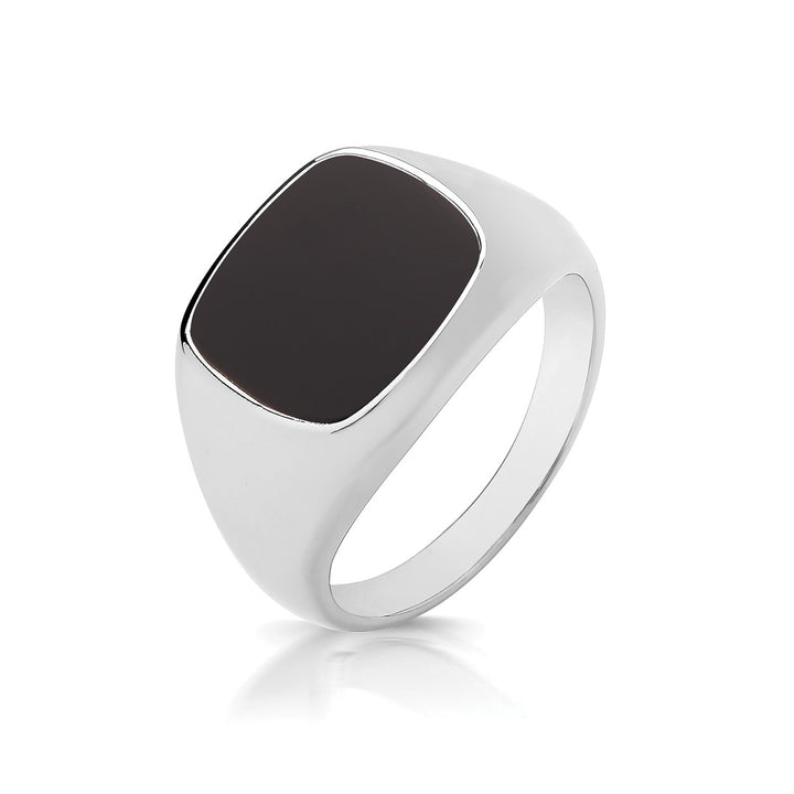 Men's Sterling Silver Black Onyx Signet Ring