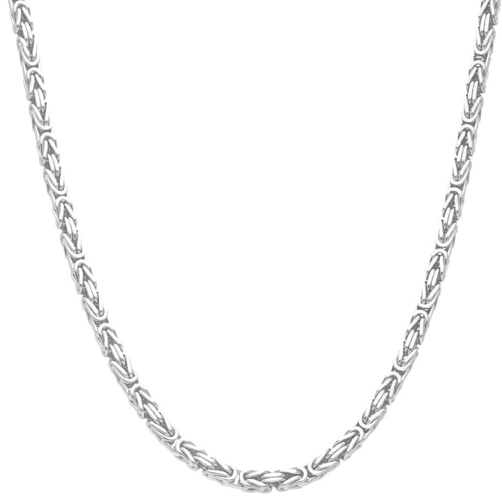Men's Solid Silver Byzantine Kings Chain