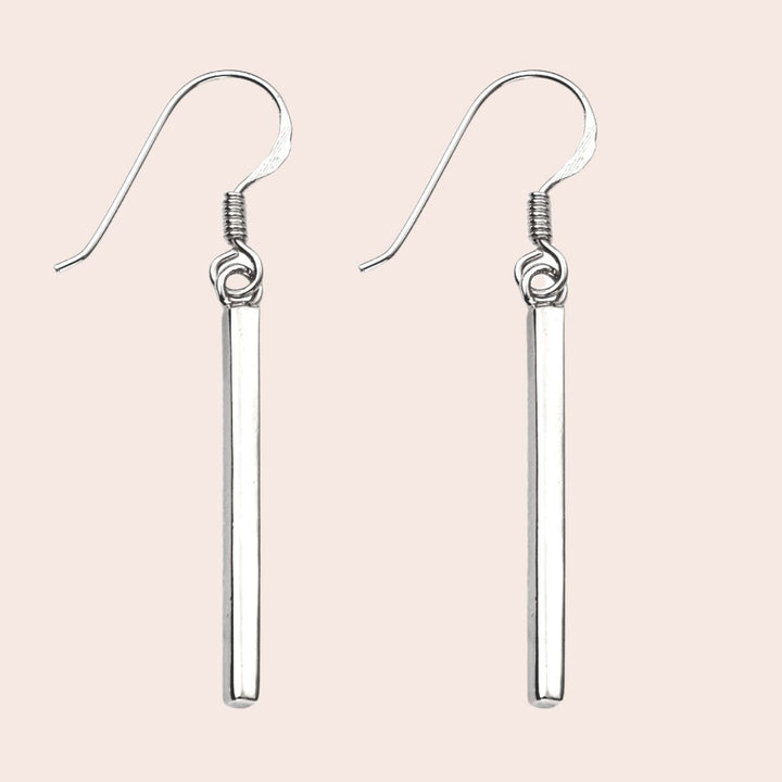 Sterling Silver Bar Drop Earrings