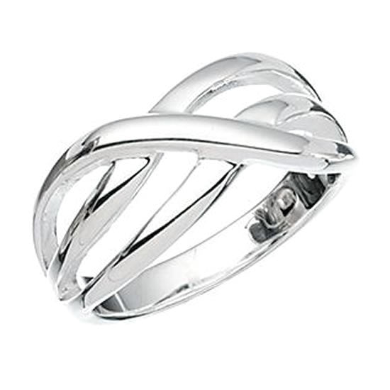 Sterling Silver Crossover Weave Ring