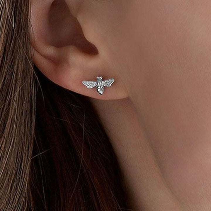 Sterling Silver Bee Stud Earrings