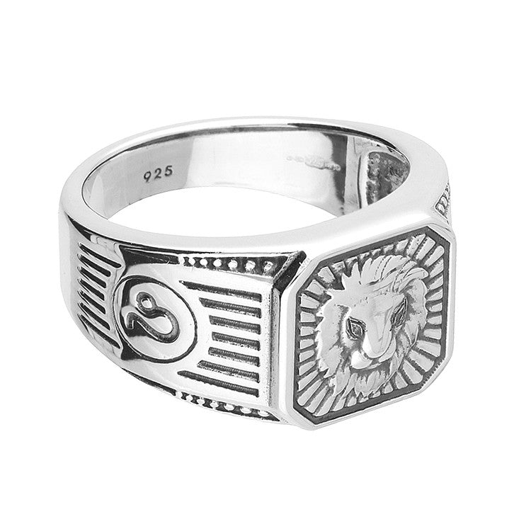 Men's Sterling Silver Leo Signet Ring