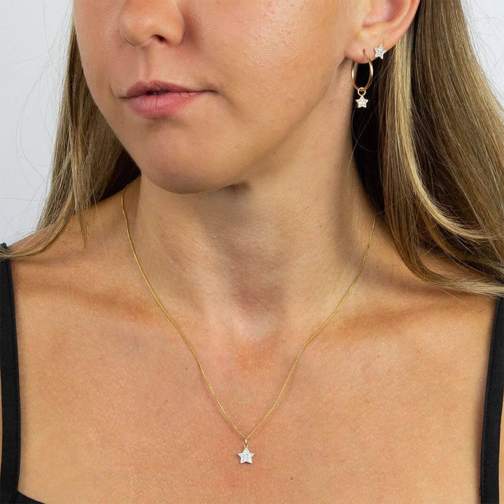 9ct Gold Diamond Star Necklace