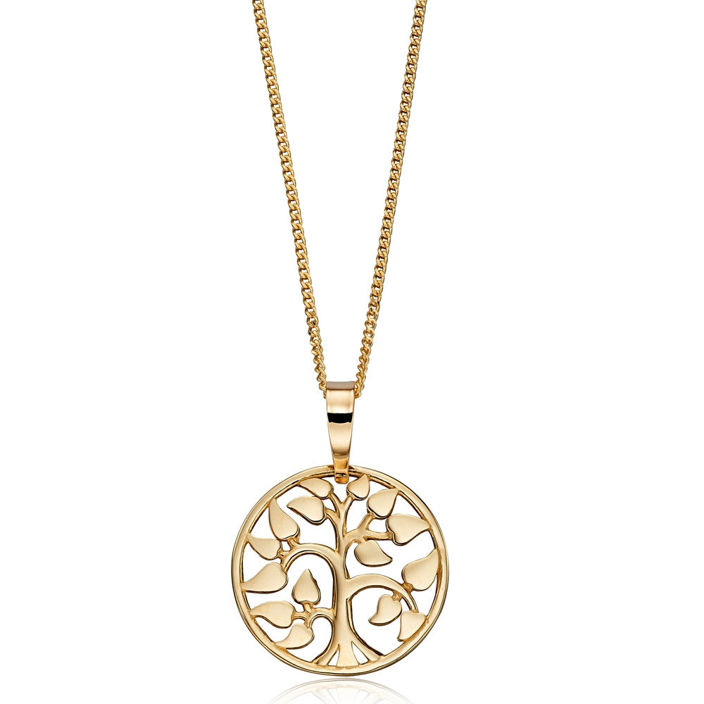 9ct Gold Tree Of Life Circle Necklace