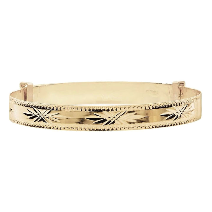 9ct Gold Diamond Cut Expandable Baby Bangle