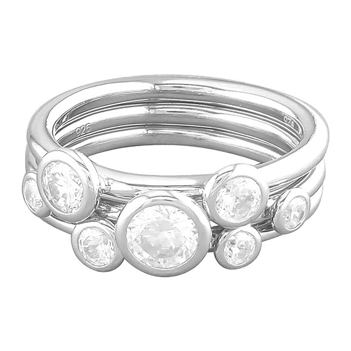 Sterling Silver Orbit Stacking Ring Set