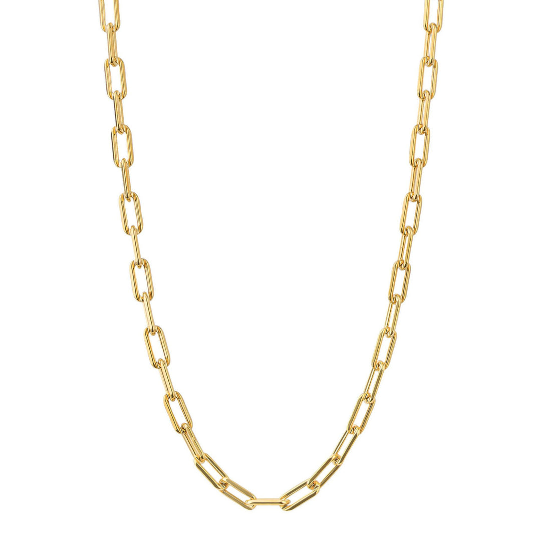 18ct Gold Plated Paperclip Oval Link Chain