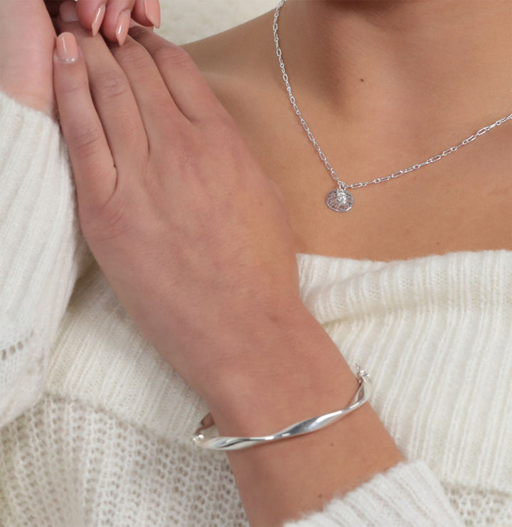 Sterling Silver Polished Twist Bangle