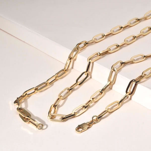 9ct Gold Paper Clip Chain Necklace