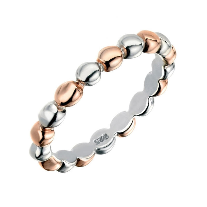 Silver & Rose Gold Bead Ring