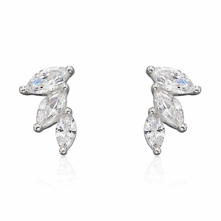 Silver Marquise Cubic Zirconia Iris Earrings