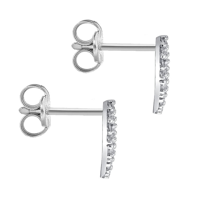 9ct White Gold Heart Stud Earrings