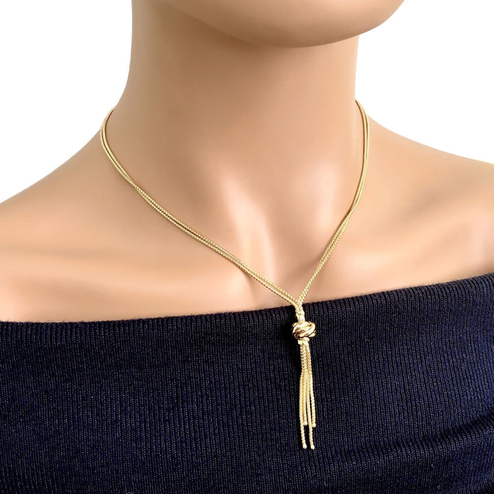 9ct Gold Tassel Rope Knot Necklace