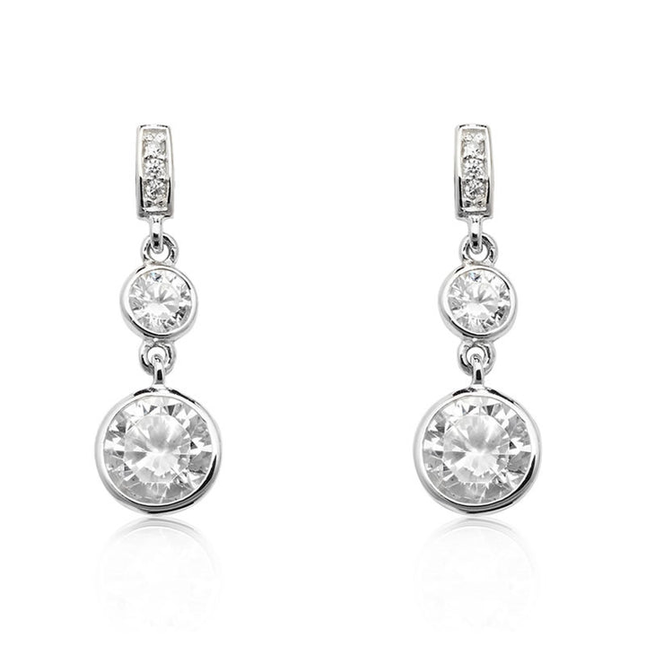 Sterling Silver Cubic Zirconia Drop Earrings