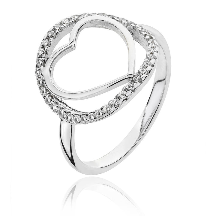 Sterling Silver Forever Circle Heart Ring