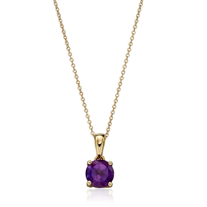 9ct Gold Amethyst February Birthstone Pendant
