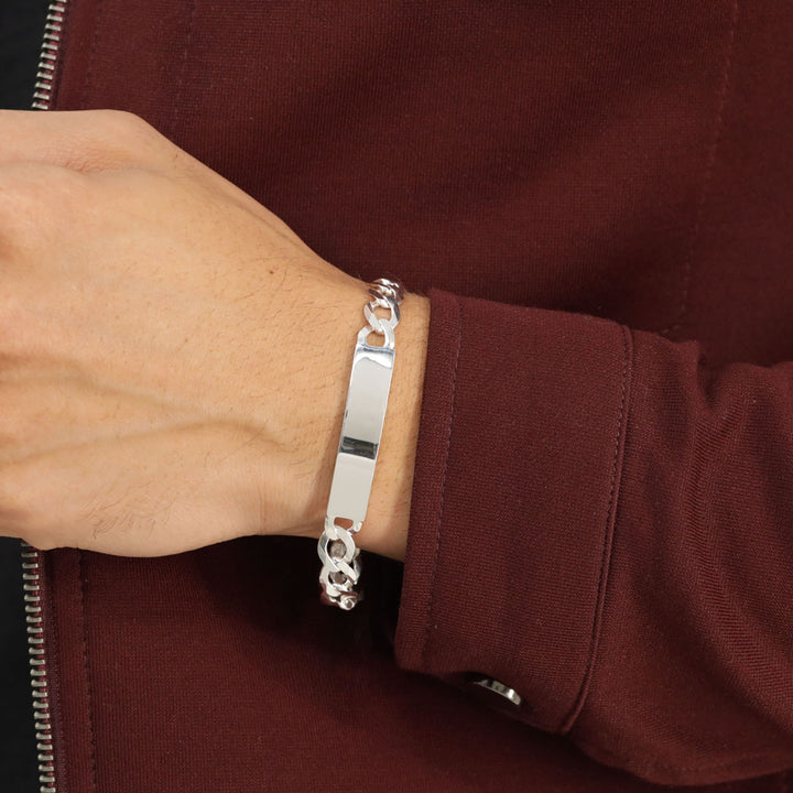 Men's Silver Personalised I.D. Bracelet