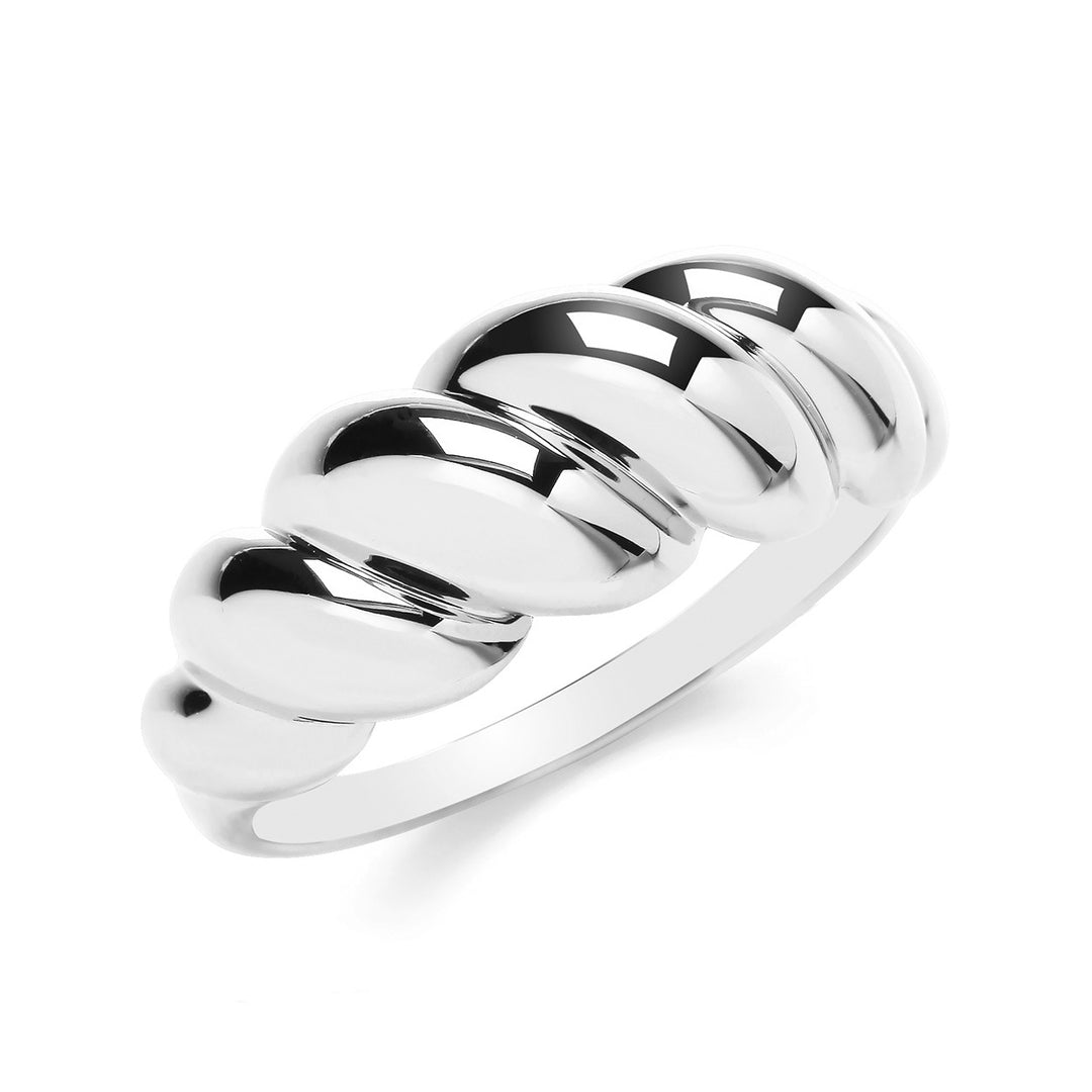Sterling Silver Dome Twist Ring