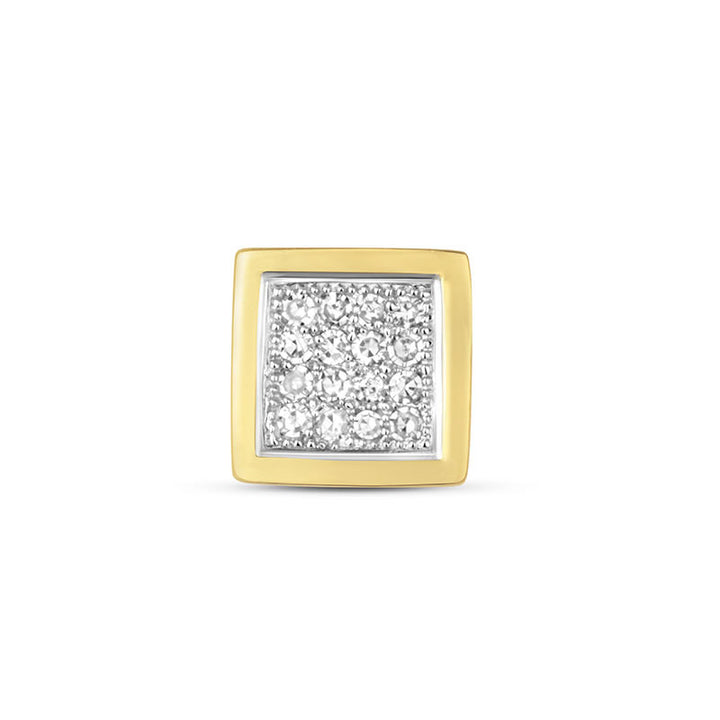 Men's 9ct Gold Diamond Square Stud Earring